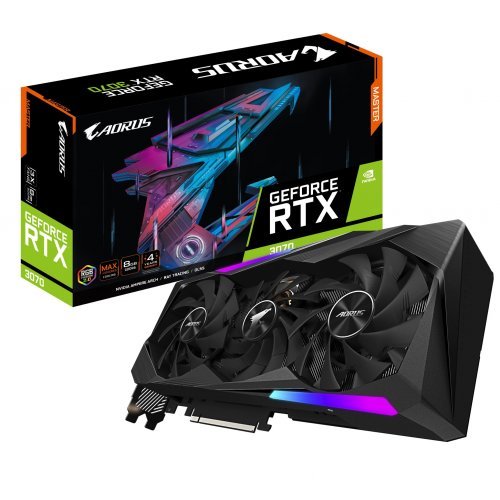 Видео карта Gigabyte AORUS GeForce RTX 3070 MASTER 8G rev. 1.1 GV-N3070AORUS M-8GD 1.1 (снимка 1)