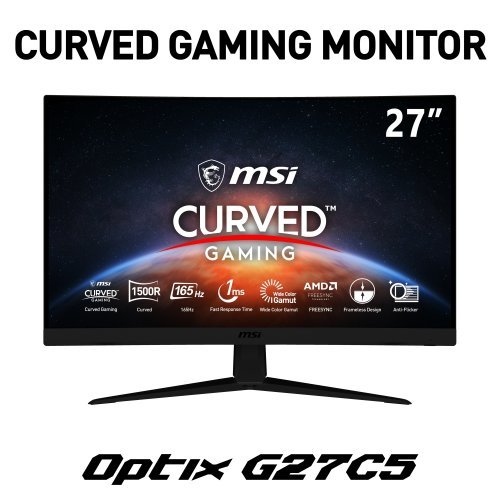 Монитор MSI Optix G27C5 Curved Gaming Monitor, 27" 165Hz, FHD ...