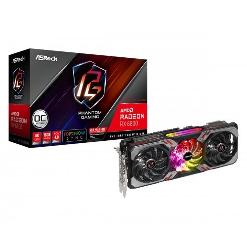 Видео карта ASRock Radeon RX 6800 Phantom Gaming D 16G OC RX6800 PGD 16GO (снимка 1)
