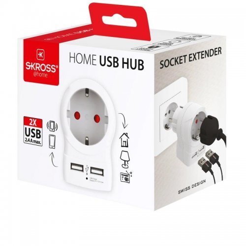 Зарядно устройство Skross EU към EU с USB Hub 1500282 (снимка 3)