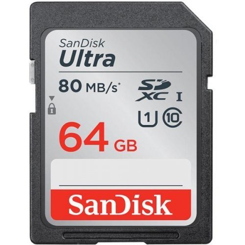 Флаш карта 64GB SANDISK Ultra SDHC, Class 10, U1, 120 Mb/s (снимка 1)