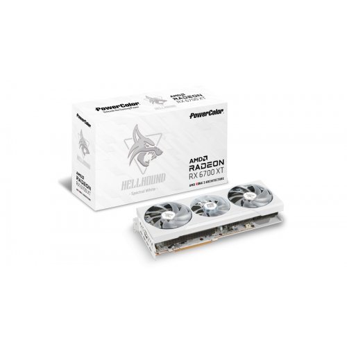 Видео карта PowerColor Hellhound Spectral White AMD Radeon RX 6700 XT 12GB GDDR6 AXRX 6700XT 12GBD6-3DHLV2 (снимка 1)