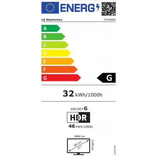 Монитор LG 27UP600-W (снимка 3)