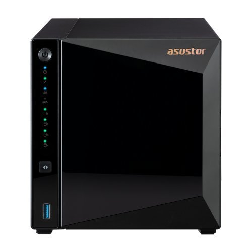 NAS устройство Asustor AS3304T, 4 bay NAS, Realtek RTD1296, Quad-Core, 1.4GHz, 2GB DDR4 (not ex.), 2.5GbE x1, USB3.2 Gen1 x3, WOW (Wake on WAN), Ttoolless installation, with hot-swappable tray, hardware encryption, MyArchive, EZ connect, EZ Sync, WoL, System Sleep Mode (снимка 1)
