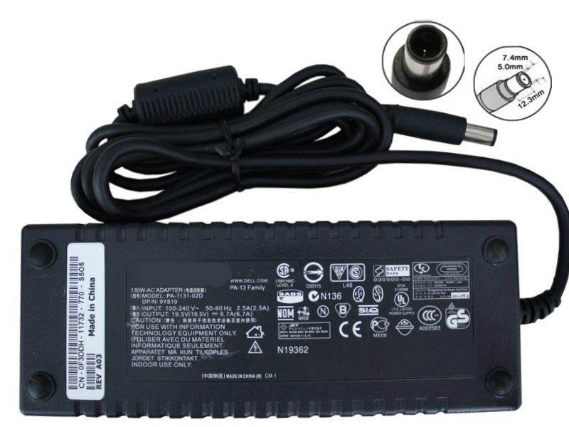 Adaptateur Secteur 19.5V 6.7A Pour DELL - Compatible PA-13, PA-1131-02D - Neuf - EAN: 4898000465815