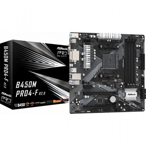Дънна платка ASRock B450M Pro4-F R2.0 (снимка 1)