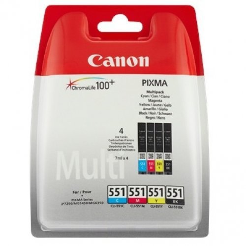 Консумативи за принтери > Canon CLI-551 CMYB Multipack BS6509B009AA (снимка 1)