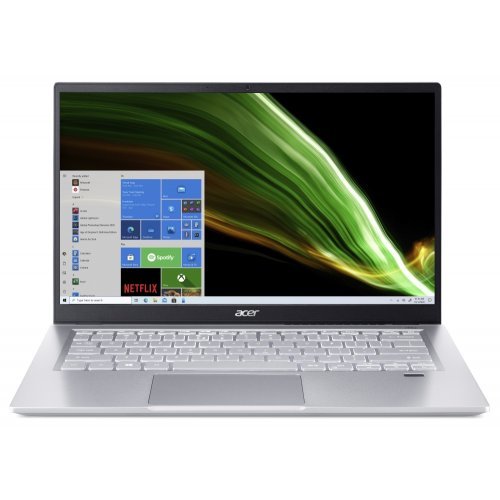 Лаптоп Acer Swift 3, SF314-511-5628, Core i5-1135G7 (2.40GHz up to 4.20GHz, 8MB),14" FHD IPS, 16GB DDR4 onbord, 512GB PCIe SSD, Intel Iris Xe Graphics, WiFi6ax+BT 5.0, Backlit KB, Win 11 Home, Silver (снимка 1)