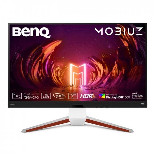 Монитор BenQ 32" EX3210U MOBIUZ 144Hz, IPS,  Wide, 4K, 2ms, HDR10, HDMI, DisplayPort, Бял/Черен (снимка 1)