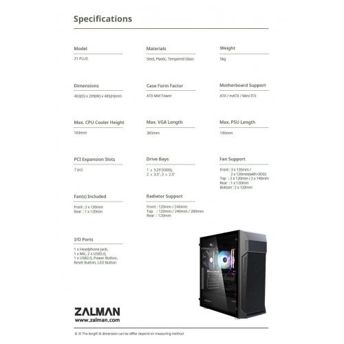 Компютърна кутия Zalman Z1 PLUS ZM-Z1-PLUS (снимка 13)