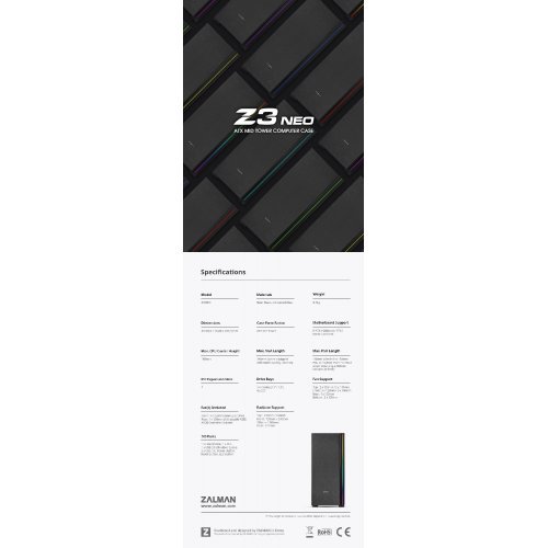 Компютърна кутия Zalman Z3 NEO ZM-Z3-NEO (снимка 9)