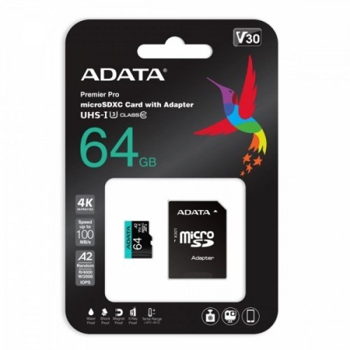 Флаш карта Adata AUSDX64GUI3V30SA2-RA1 (снимка 2)