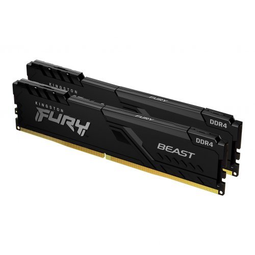 RAM памет Памет Kingston FURY Beast Black 32GB(2x16GB) DDR4 PC4-28800 3600MHz CL18 KF436C18BBK2/32 (снимка 1)