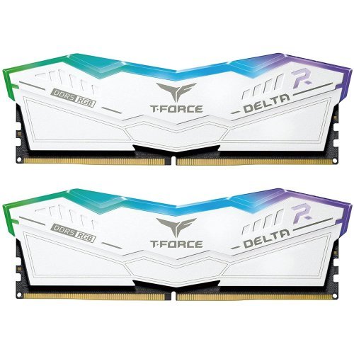 RAM памет Памет Team T-Force Delta, RGB White, DDR5, 32GB(2x16GB), 6400MHz, CL40, 1.35V (снимка 1)