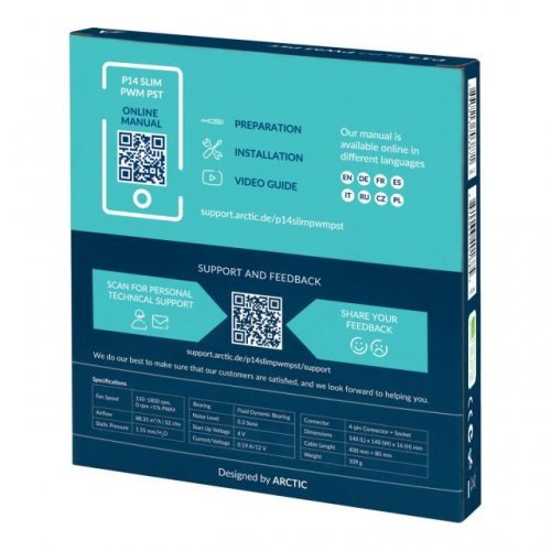 Вентилатор Arctic Cooling P14 SLIM PWM PST ACFAN00268A (снимка 5)