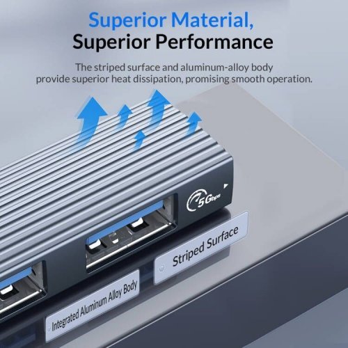 USB Hub Orico AH-W13-GY AH-W13-GY-BP (снимка 8)