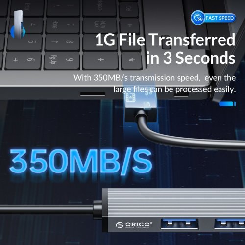 USB Hub Orico AH-A13-GY AH-A13-GY-EP-HW (снимка 7)