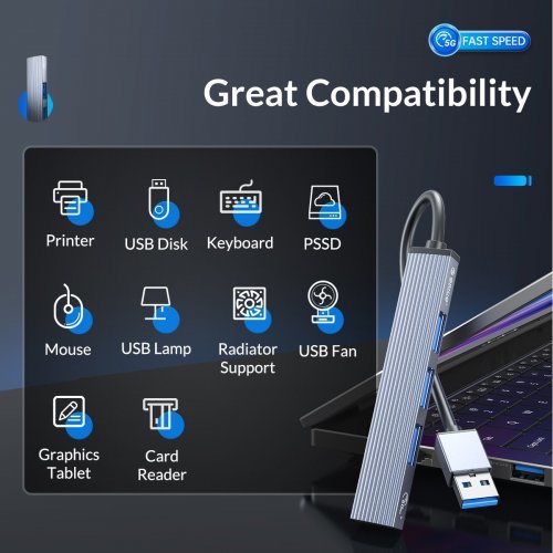 USB Hub Orico AH-A13-GY AH-A13-GY-EP-HW (снимка 9)