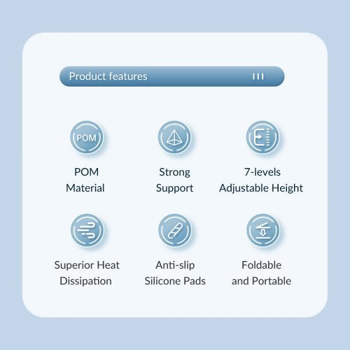 Стенд за лаптоп Orico PFB-A24-WH PFB-A24-WH-BP (снимка 7)