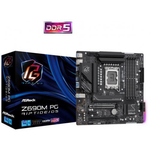 Дънна платка ASRock Z690M PG Riptige/D5 Z690M PG RIPTIDE/D5 (снимка 1)