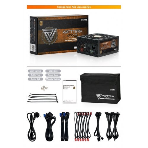 Захранващ блок Zalman захранване PSU 1000W WATTTERA - Gold Full Modular ...
