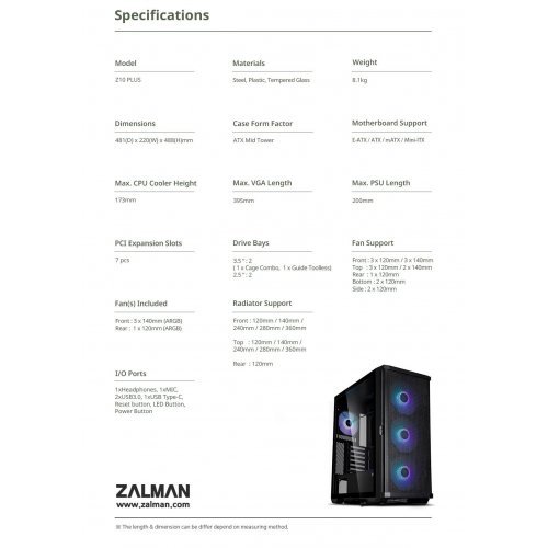 Компютърна кутия Zalman ZM-Z10-PLUS (снимка 16)