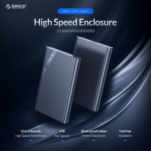 Кутия за диск Orico 2521C3-BK-EP (снимка 6)