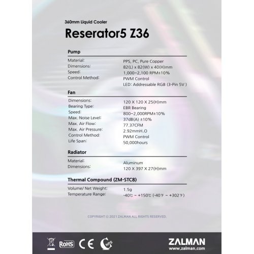 Охлаждане за компютри > Zalman Reserator5 Z36 Black REZERATOR5-Z36-BK (снимка 24)