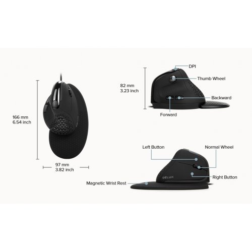 Мишка Delux M618XSU вертикална USB