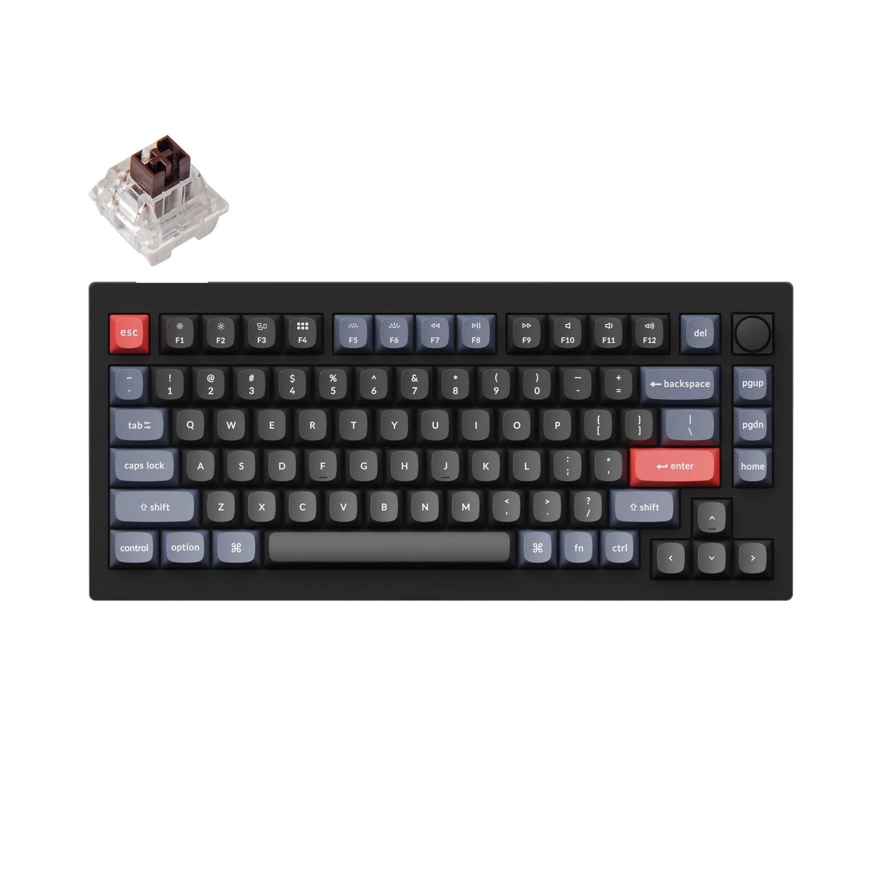 Клавиатура Keychron V1 Knob QMK Carbon Black TKL Keychron K Pro Brown ...