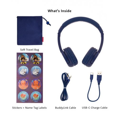 Слушалки BuddyPhones BT-BP-PLAYP-DPBLUE (снимка 4)