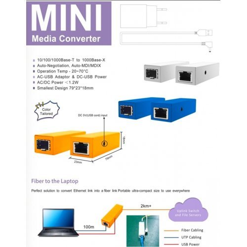 Медиа ковертор Security Professionals SP-MC1N-G0101 mini (снимка 2)