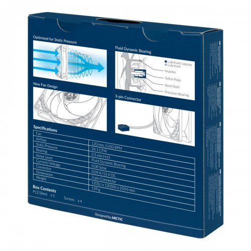Вентилатор (тих) Arctic Cooling P12 Silent ACFAN00130A (снимка 6)