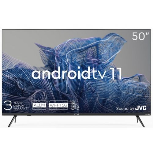Телевизор KIVI 50', UHD, Android TV 11, Black, 3840x2160, 60 Hz, Sound ...