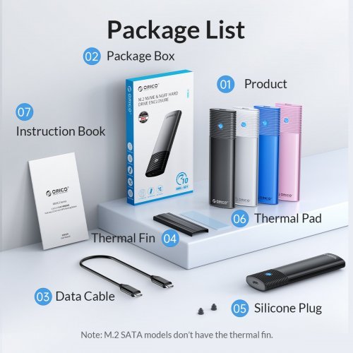 Кутия за диск Orico PWM2-G2-WH-EP (снимка 5)