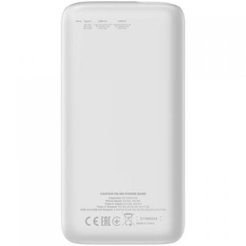 Мобилна батерия Canyon CNE-CPB301W (снимка 3)