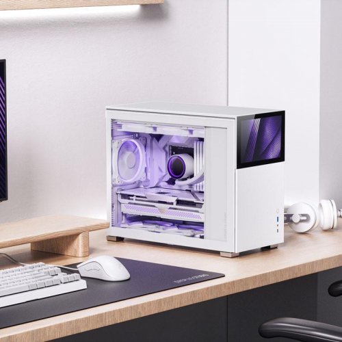 Компютърна кутия Jonsbo D31 Screen mATX White (снимка 8)