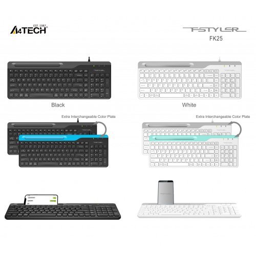 Клавиатура A4Tech Fstyler FK25 Black (снимка 5)