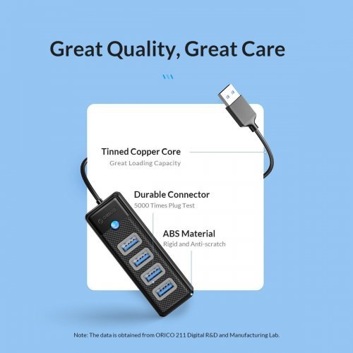 USB хъб Orico PW4U-U3-015-BK-EP (снимка 11)