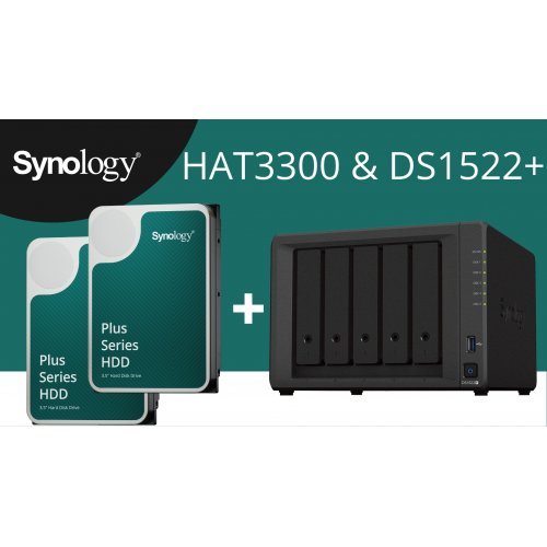 NAS устройство Synology DS1522+/5XHAT3300-12T (снимка 1)