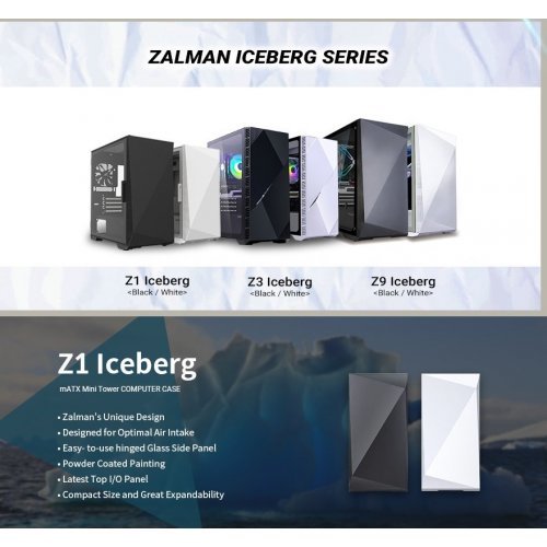 Компютърна кутия Zalman Iceberg ZM-Z1-ICEBERG-BK (снимка 13)