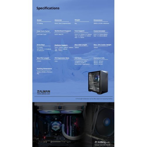 Компютърна кутия Zalman Iceberg ZM-Z1-ICEBERG-BK (снимка 27)