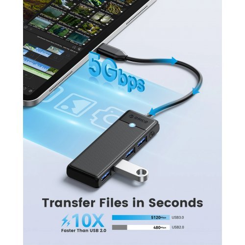 USB хъб Orico PAPW4A-C3-015-BK-EP (снимка 7)