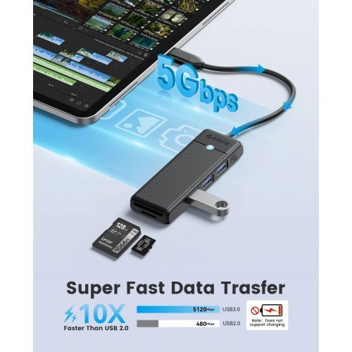 USB хъб Orico PAPW3AT-C3-015-BK-EP (снимка 10)