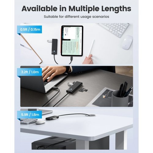 USB хъб Orico PAPW3AT-U3-015-BK-EP (снимка 4)