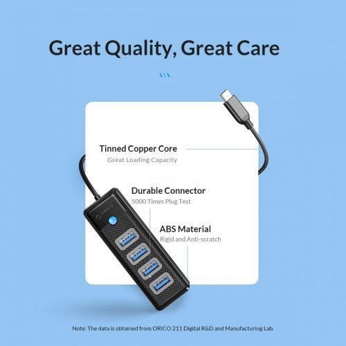 USB хъб Orico PW4U-C3-015-BK-EP (снимка 8)