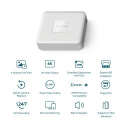 Мрежов видео рекордер TP-Link NVR1104H-4P