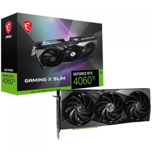 Видео карта NVidia MSI GeForce RTX 4060 TI GAMING X SLIM 8G, 8GB GDDR6X ...