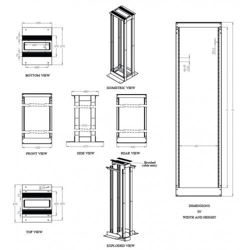 Комуникационен шкаф Lande LN-OF27UDD670-BL (снимка 2)