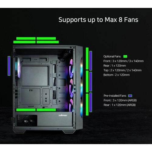 Компютърна кутия Zalman ZM-I3-NEO-TG-Black (снимка 17)